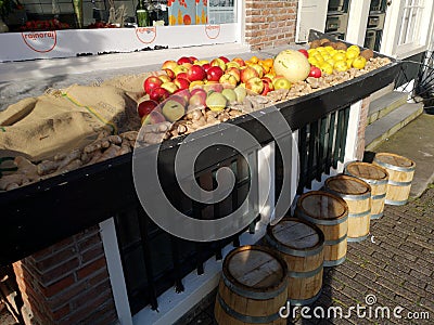 Typical amsterdam grocery store, in Holland, Netherlands Editorial Stock Photo