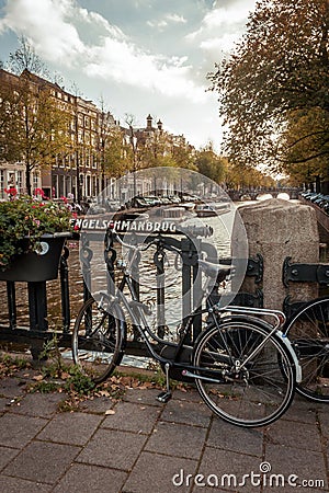 Typical Amsterdam Scene on a Nice and Sunny Afternoon Editorial Stock Photo