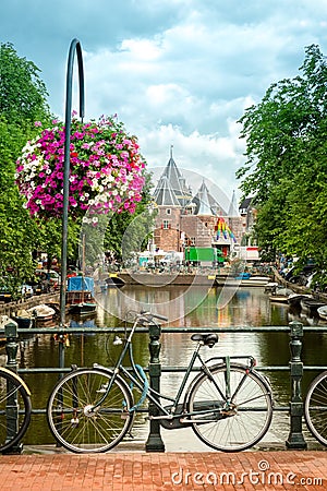 Typical Amsterdam view Stock Photo