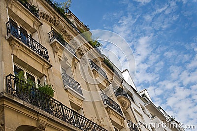 Typical ancient parisian Building in Paris Stock Photo