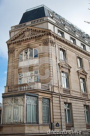 Typical ancient parisian Building in Paris Stock Photo