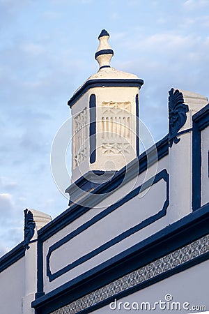 Typical architecture of Algarve chimneys Stock Photo