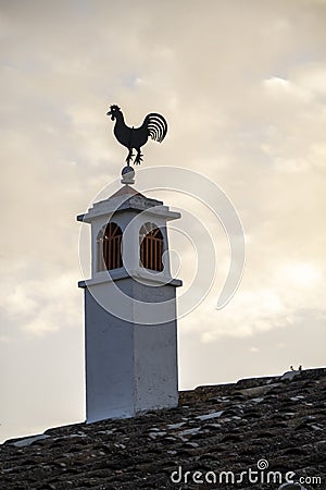 Typical architecture of Algarve chimneys Stock Photo