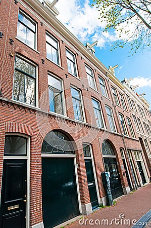 Typical architecture in Jordaan district. Amsterdam, the Netherlands. Stock Photo