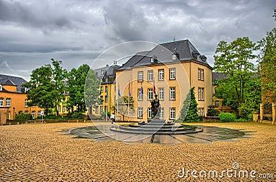 Typical architecture in Luxembourg, Benelux, HDR Stock Photo