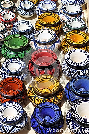 Typical ashtrays of Morocco Stock Photo
