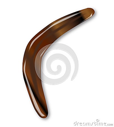 Typical Australian Aborigine Boomerang Vector Illustration