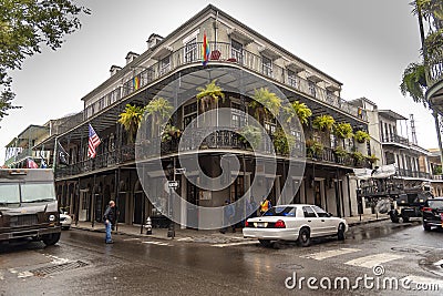 Typical balconied building in the French Quarter of New Orleans Editorial Stock Photo