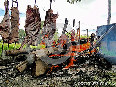 Typical barbecue from the south of Brazil Stock Photo