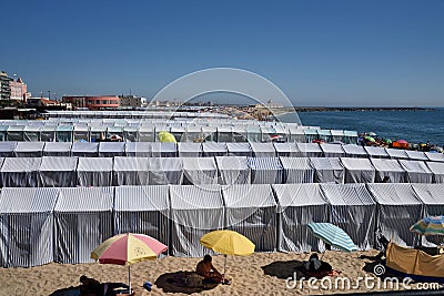 Portuguese beach. Povoa de Varzim. Editorial Stock Photo