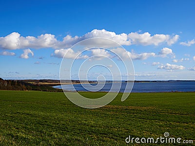 Typical beautiful Danish coastline landscape in the summer Stock Photo