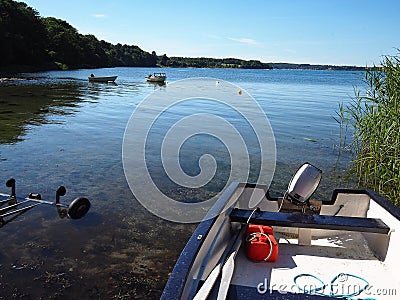 Typical beautiful Danish coastline landscape in the summer Stock Photo
