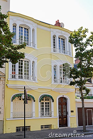 Typical bourgeois houses in Vichy France Stock Photo