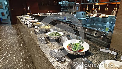 A typical buffet display in a luxurious restaurant Stock Photo