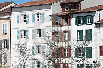 Typical building facade Stock Photo