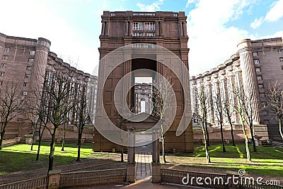 Typical building style classical monumental residential building Stock Photo