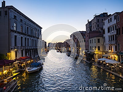 A typical canal of Venice Editorial Stock Photo