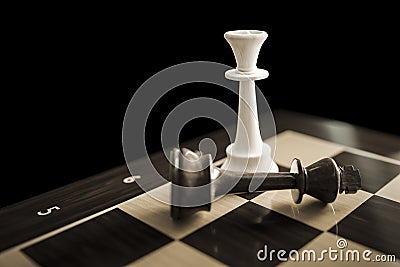 typical chess game checkmate Cartoon Illustration