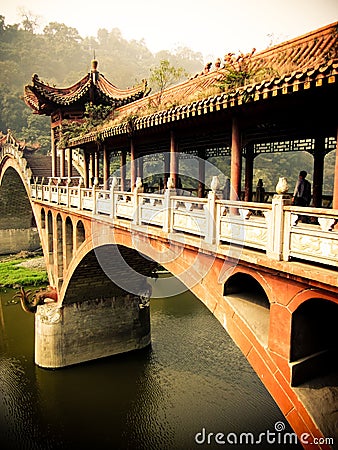 Typical Chinese bridge Li-Jang Stock Photo