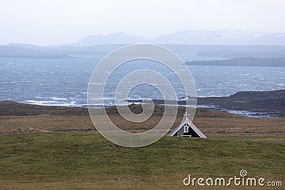 Typical church in Grundarfjordur in the Snaefelsness Peninsula, Iceland Stock Photo