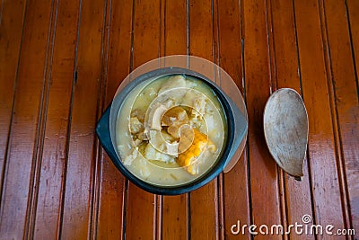 Typical Colombian food; Mondongo soup. Colombian cuisine Stock Photo