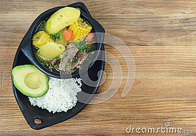 Typical Colombian soup. Sancocho Stock Photo