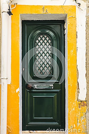 Typical colorful Portuguese facade in Elvas Stock Photo