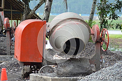 A typical concrete mixer Stock Photo