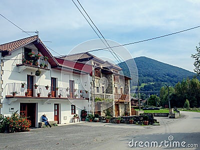 Typical countryside rural house in Liendo, Cantabria, Spain Editorial Stock Photo