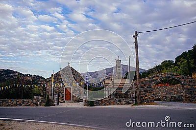 Cretan Greek Village -I. N. Nikita Church 3 Stock Photo