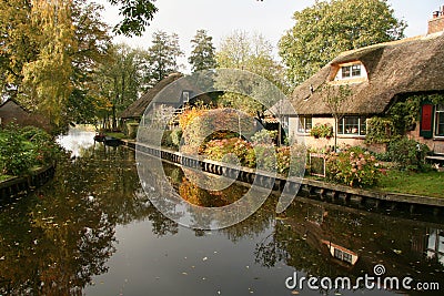 Typical dutch canal scene Stock Photo