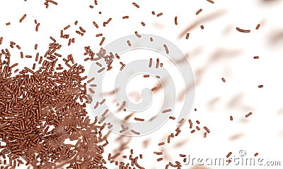 Typical dutch chocolate sprinkles falling hagelslag Stock Photo