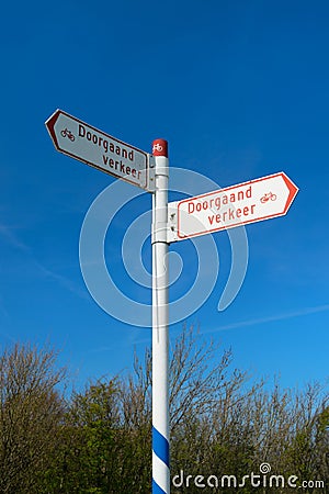 Typical Dutch sign board Stock Photo