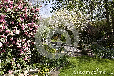 Typical English Garden Stock Photo