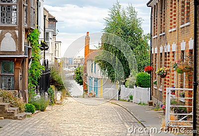 Typical English village with traditional houses in Kent, England.. Stock Photo