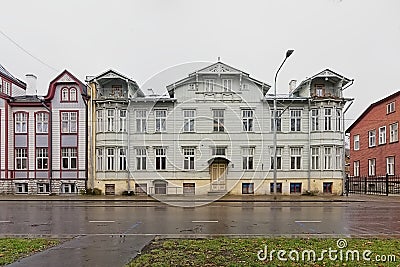 Typical Estonian wooden mansion in Tallinn Editorial Stock Photo