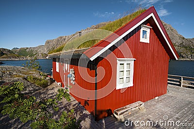 Typical fisherman's house in the Lofoten islands Stock Photo