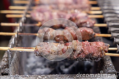 Typical flat roast sheep pecorino italy Stock Photo