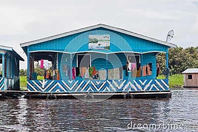 Typical Floating House in Manaus Brazil Editorial Stock Photo