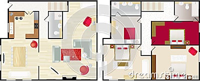 Typical floorplan of s house Vector Illustration