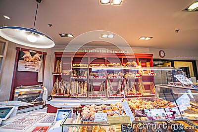 Typical French bakery pattiserie Editorial Stock Photo