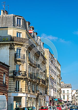 Typical french buildings in Vincennes town near Paris Editorial Stock Photo