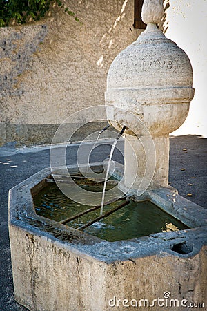 Typical French water fountain in Provence Stock Photo