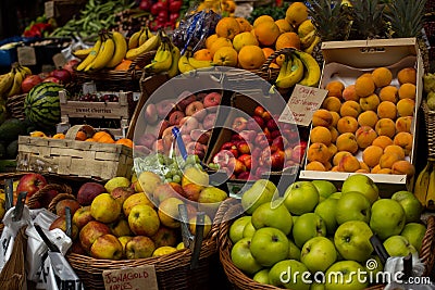 A typical Fruit Stand Editorial Stock Photo