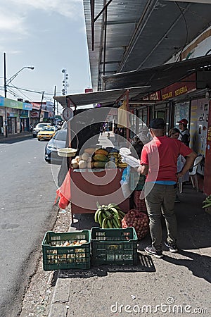 Typical fruits and vegetables street stall in david panama Editorial Stock Photo