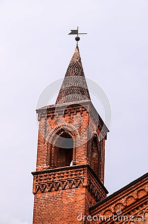 Typical Gothic Belfry Church Tower Stock Photo