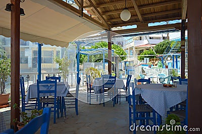 Typical Greek cafe Stock Photo