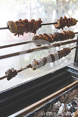 Typical greek food souvlaki Stock Photo