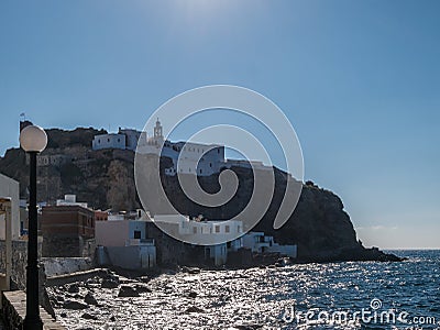 Typical Greek local Houses Nisyros Island Aegean Sea Stock Photo