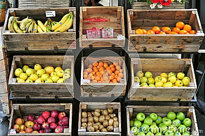 Typical grocery shop in Florence , Italy Editorial Stock Photo